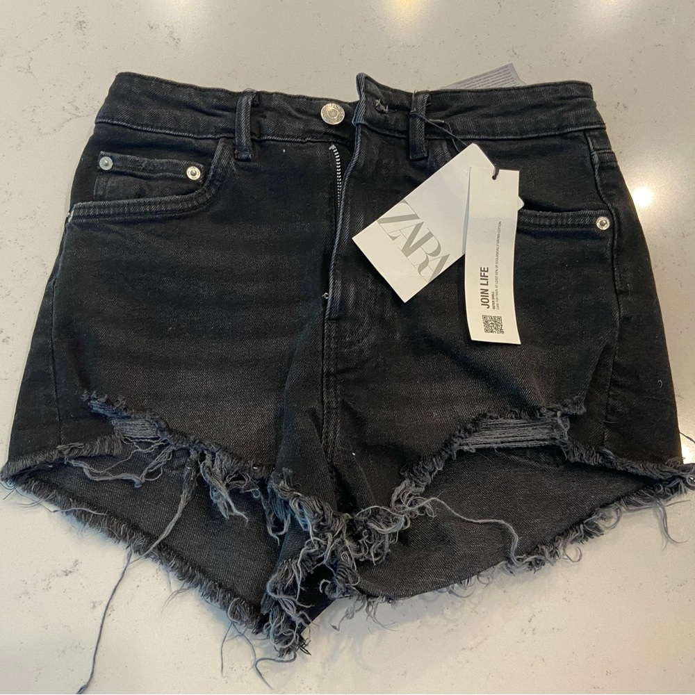 Zara Black denim shorts